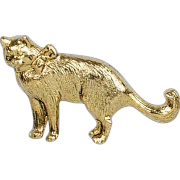 Stock cast cat wearing bow shape lapel pin with butterfly clutch.... from ASI 93235 Valley Casting Inc