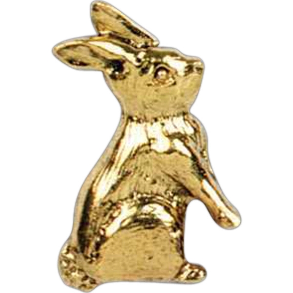 Stock cast rabbit shape lapel pin with butterfly clutch. Blank.... from ASI 93235 Valley Casting Inc