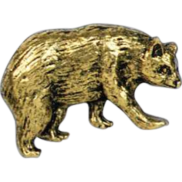 Stock cast bear shape lapel pin with butterfly clutch. Blank.... from ASI 93235 Valley Casting Inc