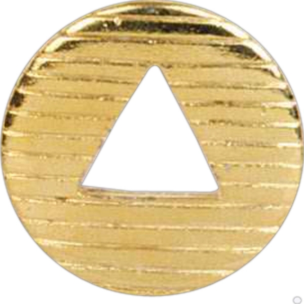 Stock cast round lapel pin with triangle cut out and butterfly... from ASI 93235 Valley Casting Inc