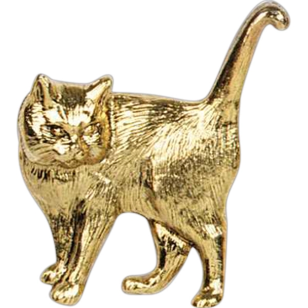 Stock cast standing cat shape lapel pin with elevated tail. Blank.... from ASI 93235 Valley Casting Inc