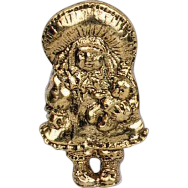 Stock cast little girl shape holding bear lapel pin with butterfly... from ASI 93235 Valley Casting Inc