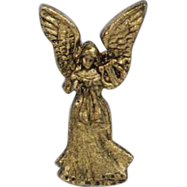 Stock cast singing angel with wings spread lapel pin with butterfly... from ASI 93235 Valley Casting Inc