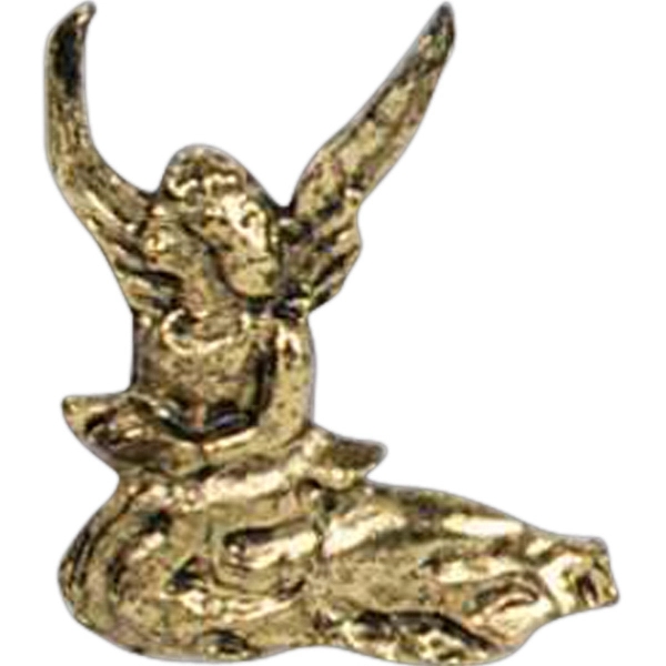 Stock cast sitting angel holding a book lapel pin with butterfly... from ASI 93235 Valley Casting Inc