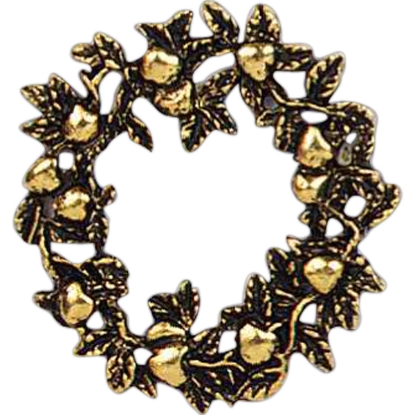 Stock cast wreath with leaves and hearts border lapel pin. Blank.... from ASI 93235 Valley Casting Inc