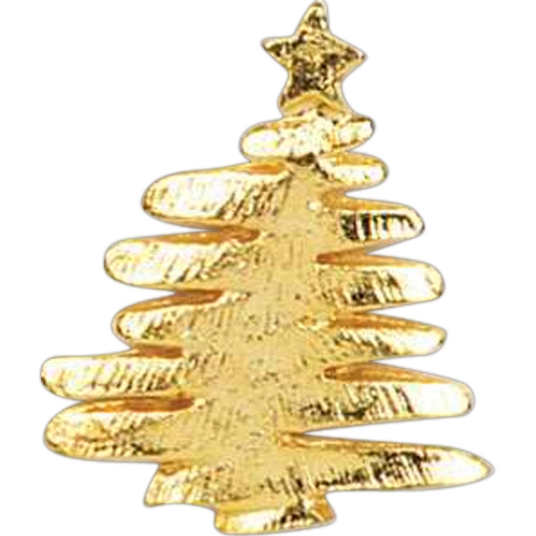 Christmas tree shape lapel pin with separated branches, star. Blank.... from ASI 93235 Valley Casting Inc