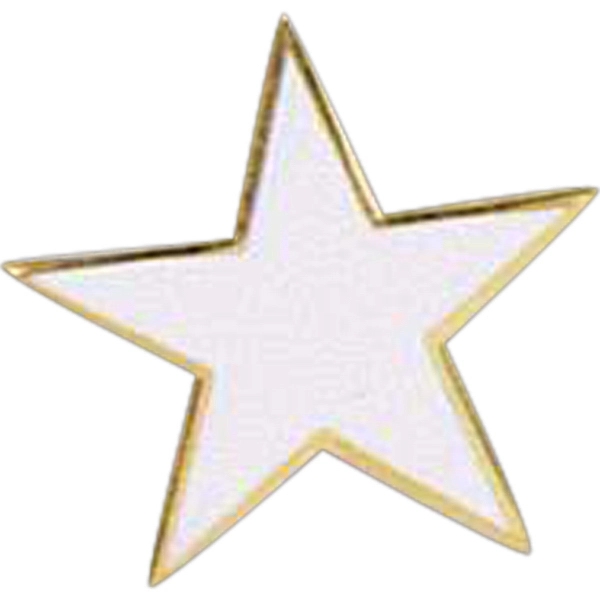 Stock cast colored star shape lapel pin with butterfly clutch. Blank.... from ASI 93235 Valley Casting Inc