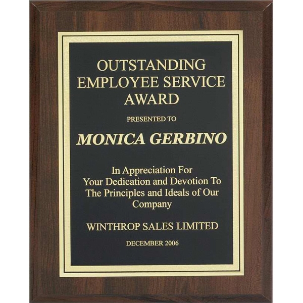 Cherry finished plaque with laser engraveable plate.... from ASI 93235 Valley Casting Inc