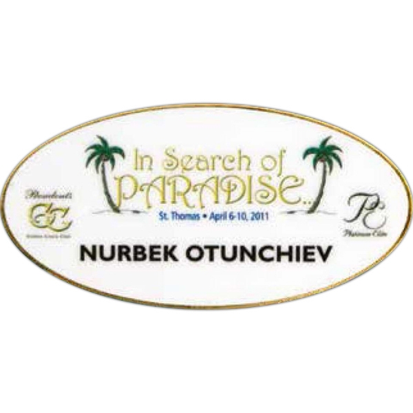 Name Badges with Deluxe Magnetic Backing.  3" Wide.  Perfect... from ASI 55610 Gempire/Floral Promotions