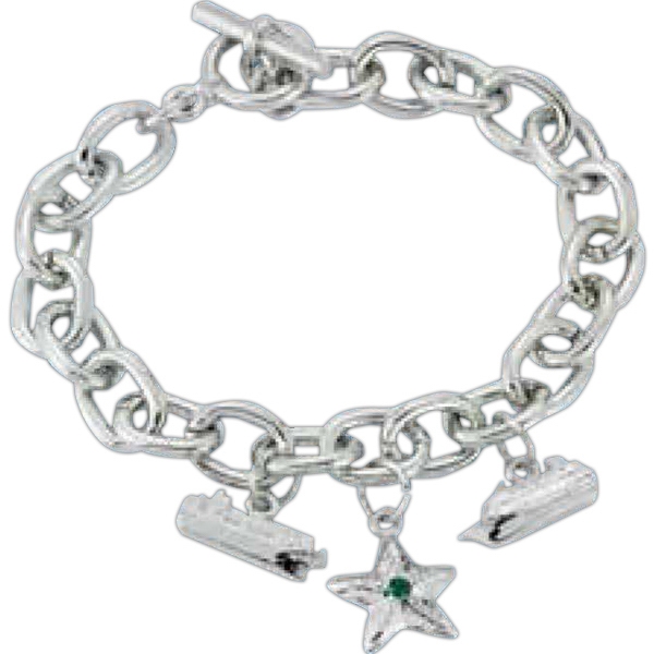 Toggle Chain Charm Bracelet with 1 Charm.... from ASI 55610 Gempire/Floral Promotions
