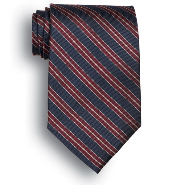 Navy, maroon and gold stripe men's tie.... from ASI 98085 Wolfmark