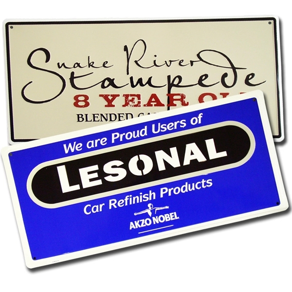 12" x 24" customizable sign made of embossed aluminum... from ASI 50120 Dixie Seal & Stamp Co Inc / Dixiline