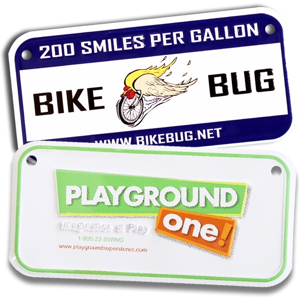 3" x 6" embossed aluminum bicycle plate with two holes.... from ASI 50120 Dixie Seal & Stamp Co Inc / Dixiline
