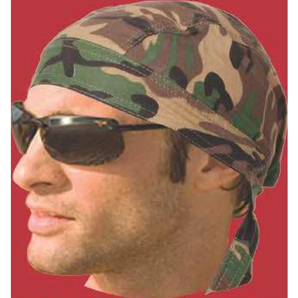 Head-wrap style bandanna with camouflage design.... from ASI 44020 Bandanna Promotions By CARO-LINE / Bandanna Promotions