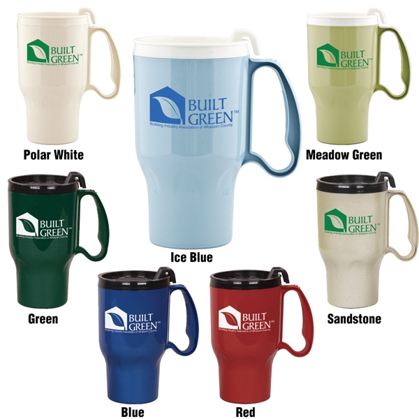 Evolve Roadster - Top rack dishwasher safe, 16 oz. biodegradable mug... from ASI 57653 Gold Bond / Gold Bond