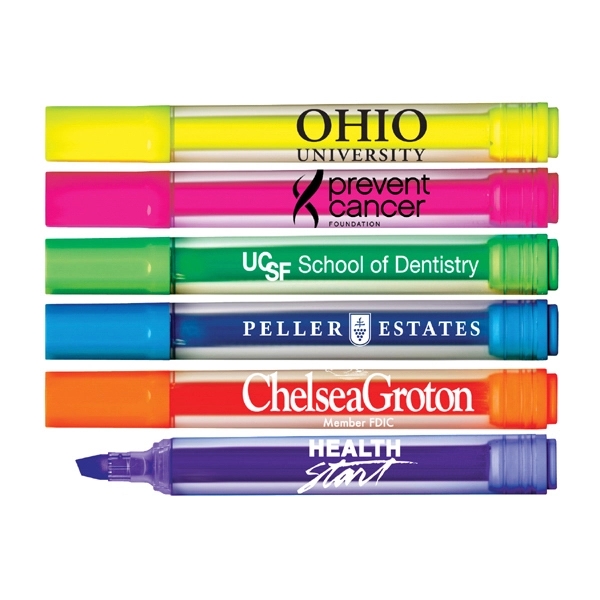 Clear barrel jumbo highlighter with broad chisel tip.  Made in... from ASI 67675 Liqui-Mark Corp