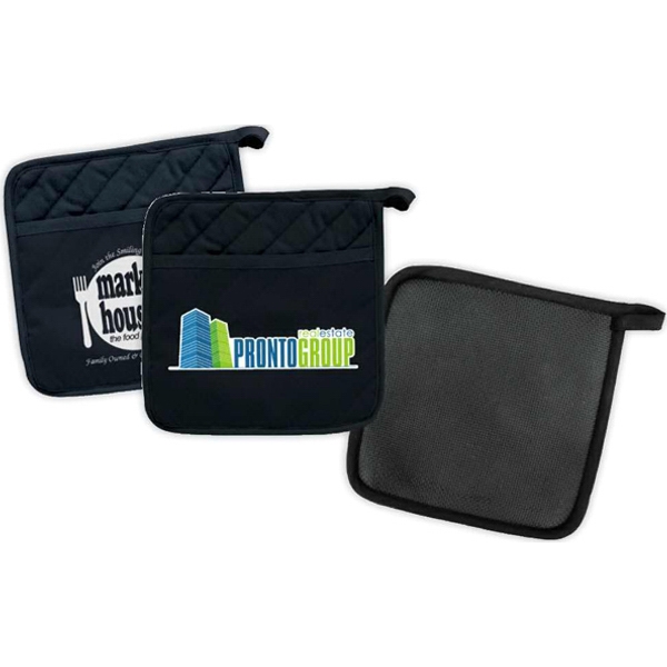 Potholder with silicone back. Poly/cotton. Convenient hanging loop.... from ASI 39250 ZZ OLD - Beacon Promotions Inc / Beacon Brand  Builders