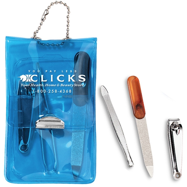 Compact nail care kit with nail clipper, file and tweezers.... from ASI 68507 The Magnet Group / Perfect Line