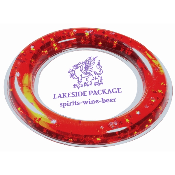 PVC beverage pad with freezable liquid ring with glittery stars.... from ASI 79530 Prime Line / Prime Line