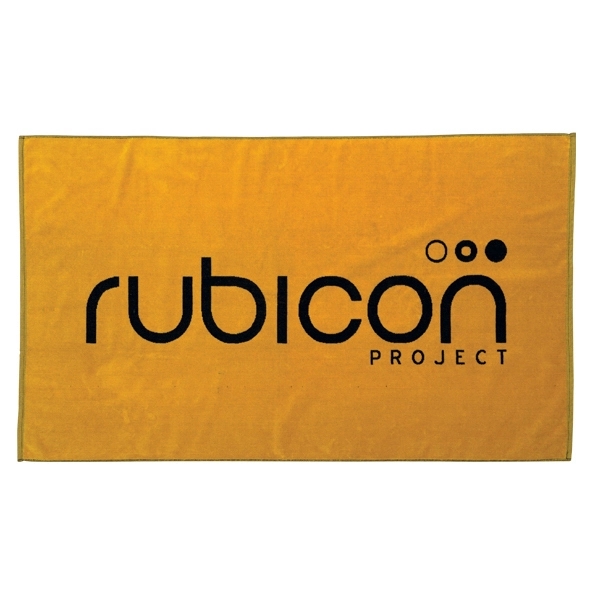Custom all terry hemmed 100% cotton beach towel... from ASI 79750 Pro Towels