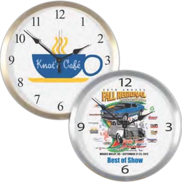 Round brass tone wall clock made of metal and measuring 14"... from ASI 66390 LarLu / Display-Tec