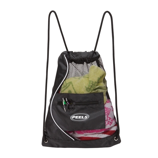 Mesh drawstring backpack made of 210D nylon.... from ASI 57702 GoodHopeBags, Inc.
