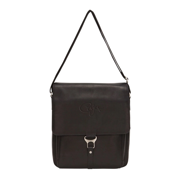 Laptop messenger bag made of rich Columbia leather w/stunning metal closure... from ASI 57702 GoodHopeBags, Inc.