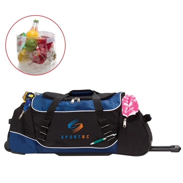 Duffel bag with wheels. Nylon/poly mix.... from ASI 57702 GoodHopeBags, Inc.