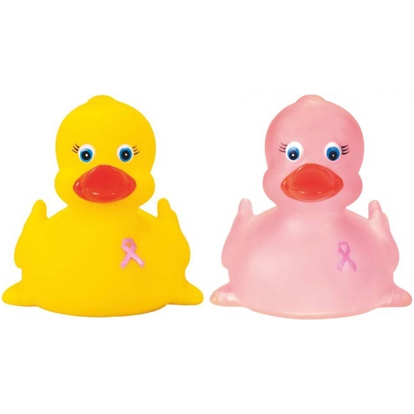 Floatable rubber duck with pink ribbon.... from ASI 57705 Goodview Industries Co Inc / Goodview Industries