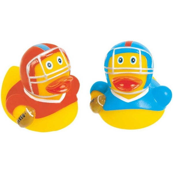 Mini yellow rubber squeaky American football toy duck.... from ASI 57705 Goodview Industries Co Inc / Goodview Industries