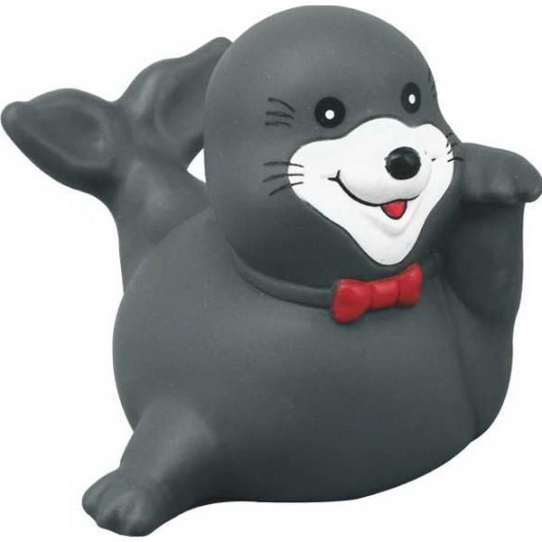 Gray rubber sea lion shape squeaky toy, balanced for floating.... from ASI 57705 Goodview Industries Co Inc / Goodview Industries