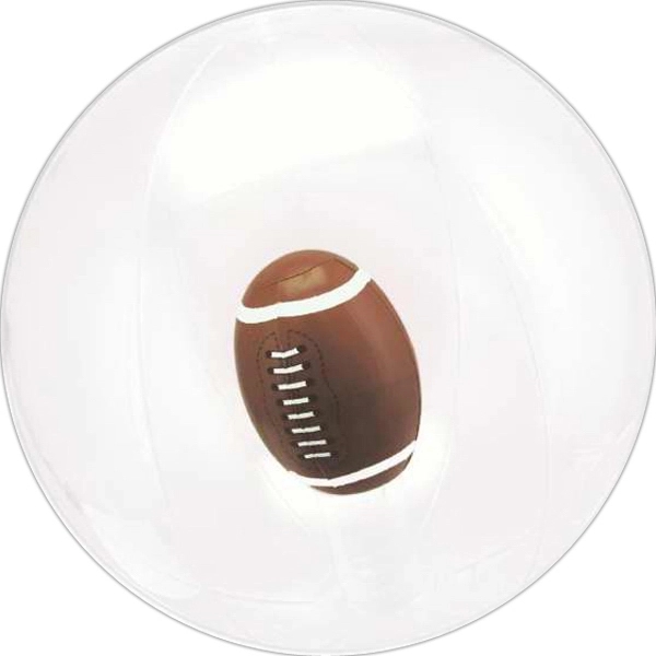 Transparent beach ball with inflatable football insert.... from ASI 57705 Goodview Industries Co Inc / Goodview Industries
