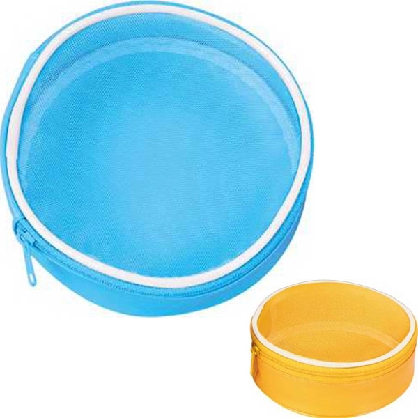 Round shape 420 denier nylon cosmetic bag with mesh on front.... from ASI 57705 Goodview Industries Co Inc / Goodview Industries