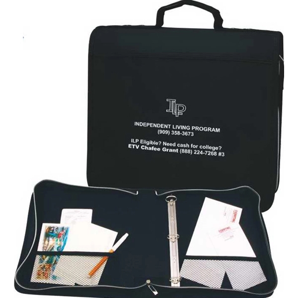 Nylon organizer zippered binder, inside compartment with mesh pockets.... from ASI 57705 Goodview Industries Co Inc / Goodview Industries