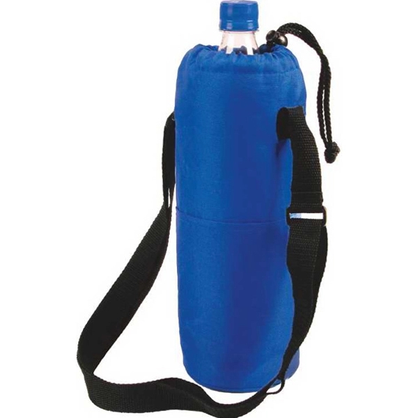Large drink bottle carrier with drawstring, shoulder strap and big pocket.... from ASI 57705 Goodview Industries Co Inc / Goodview Industries