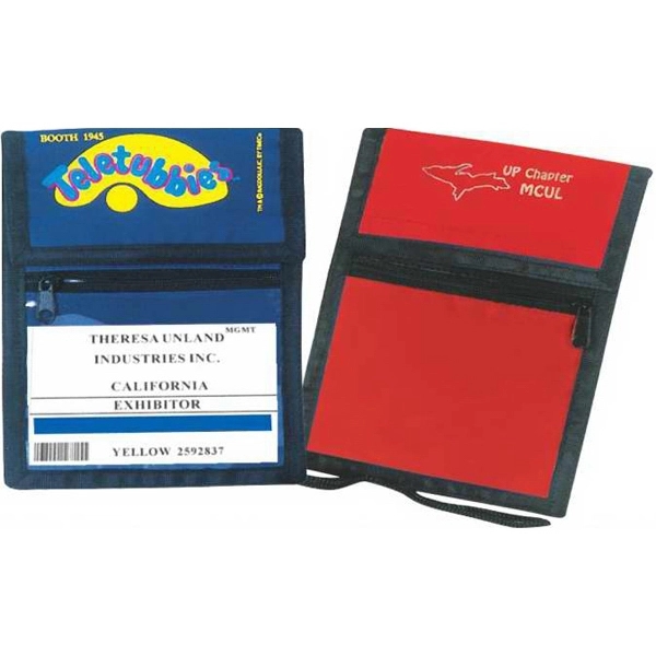 Deluxe nylon badge holder, large Velcro closure pocket and small zippered... from ASI 57705 Goodview Industries Co Inc / Goodview Industries