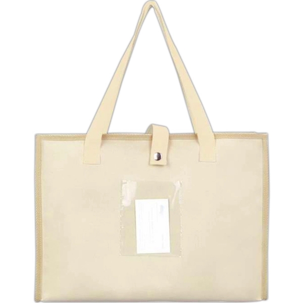 Tote Bag with Clear Pocket have comfortable shoulder strap and clear... from ASI 57705 Goodview Industries Co Inc