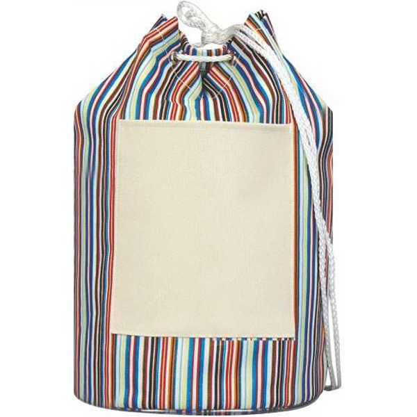 Striped Stuff & Go Duffle bag with heavy cord drawstring closure.... from ASI 57705 Goodview Industries Co Inc / Goodview Industries