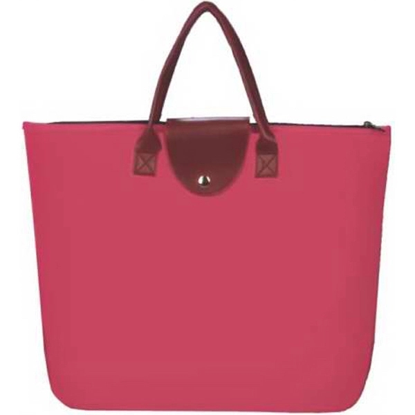 Moderate sized Economy Foldable tote Bag with a PU briefcase handles... from ASI 57705 Goodview Industries Co Inc / Goodview Industries