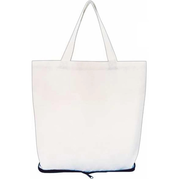 Lightweight Collapsible Shopping Tote Bag closes by bottom zipper.... from ASI 57705 Goodview Industries Co Inc / Goodview Industries