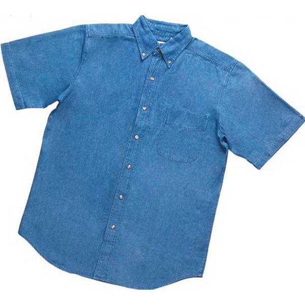 100% cotton Denim Short Sleeve Shirt with button down collar and... from ASI 57705 Goodview Industries Co Inc / Goodview Industries