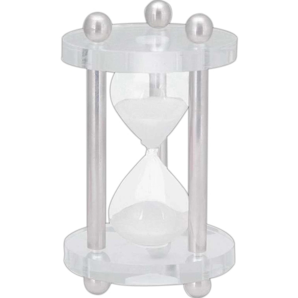 Acrylic sand timer with aluminum columns.... from ASI 57705 Goodview Industries Co Inc / Goodview Industries