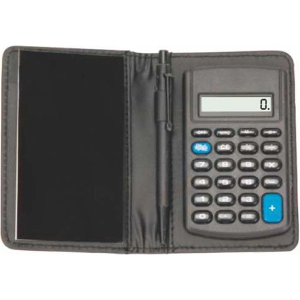 Miniature size portfolio with battery operated calculator with fold up cover.... from ASI 57705 Goodview Industries Co Inc / Goodview Industries