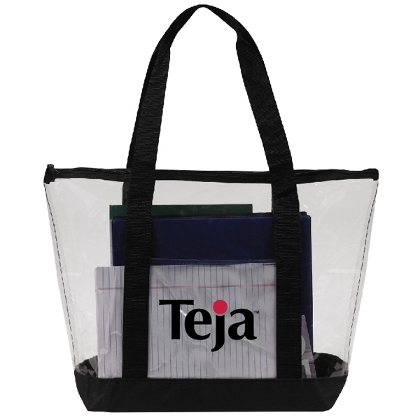 Clear security tote with zipper and 600 denier bottom. 19" x... from ASI 40515 BILD Enterprises LLC / Ben-Line