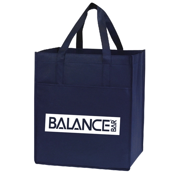 Reusable non-woven polypropylene pocket shopping tote. 13" x 15" x 10"... from ASI 40515 BILD Enterprises LLC / Ben-Line