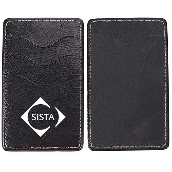 Leatherette business card holder that features a clear pocket and three... from ASI 39820 Opusline (Benmex) / Opus Line