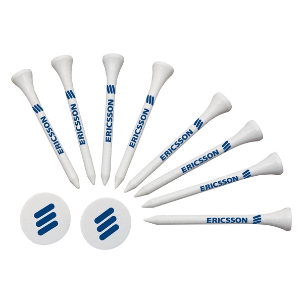 Set of 8 golf tees and 2 golf ball markers.... from ASI 42920 Busrel Inc