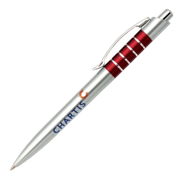 Satin finish silver plastic pen.... from ASI 42920 Busrel Inc