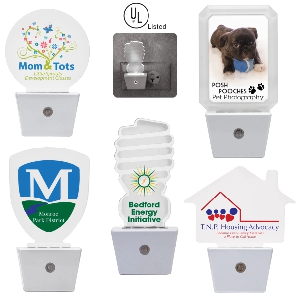 White LED nightlight with energy saving sensor and 90 degree swivel... from ASI 62190 Illini