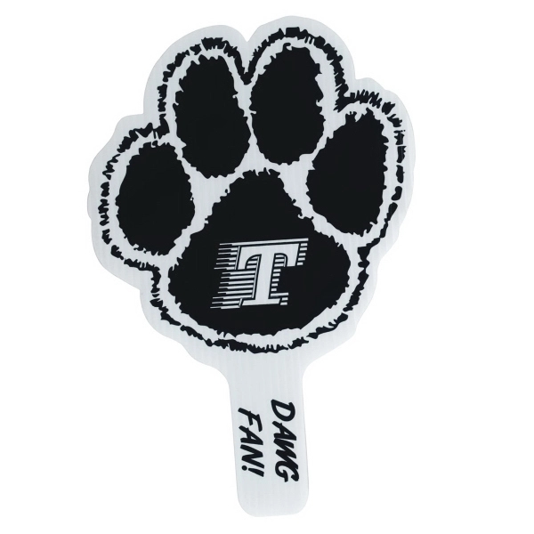 Weather resistant hand fan, made of corrugated plastic, approximately 8" x... from ASI 54322 FireSprint Printing / Pepco Poms